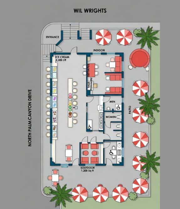 Proposed Palm Springs Wil Wright’s floorplan concept